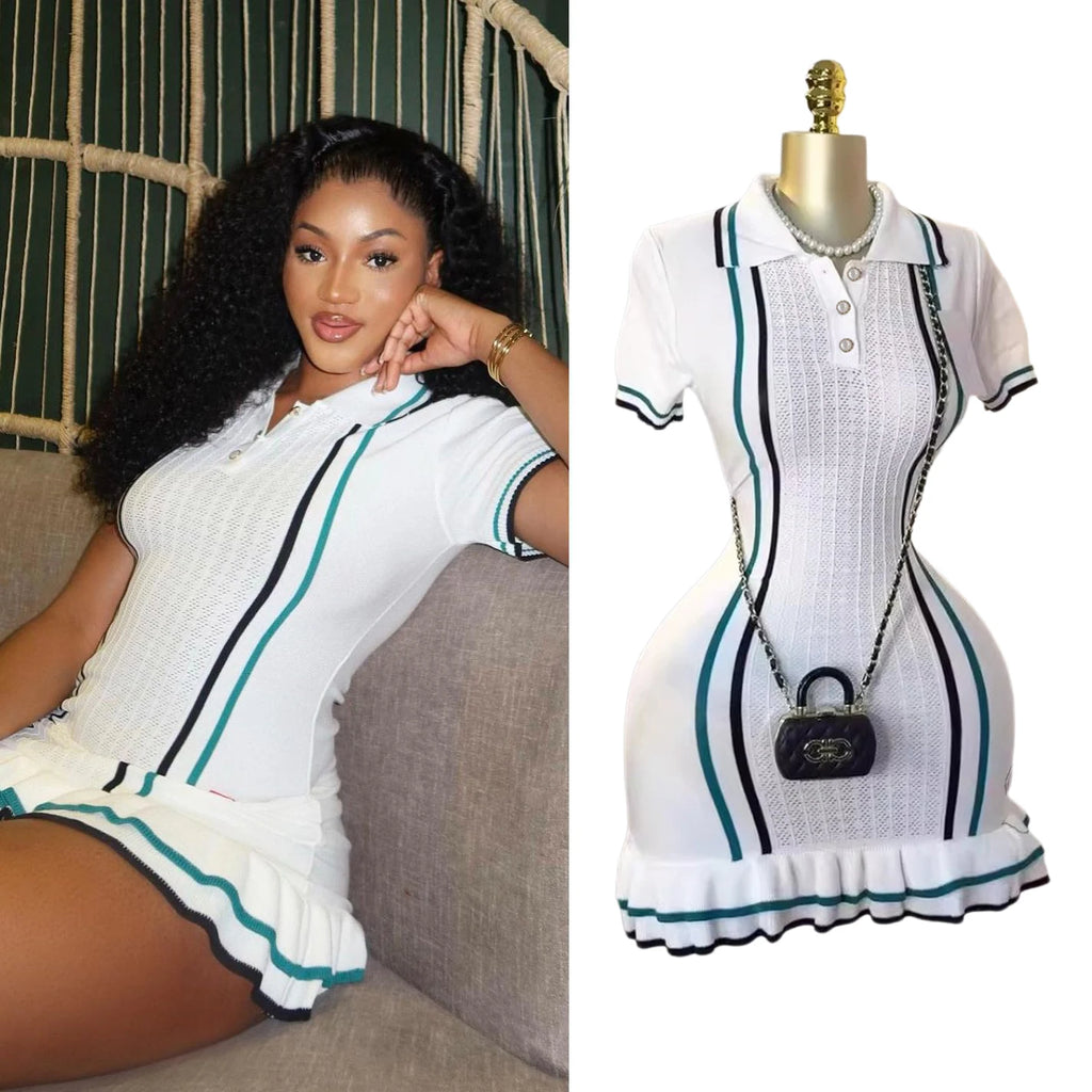 Vintage Ruffle Collar Mini Dress