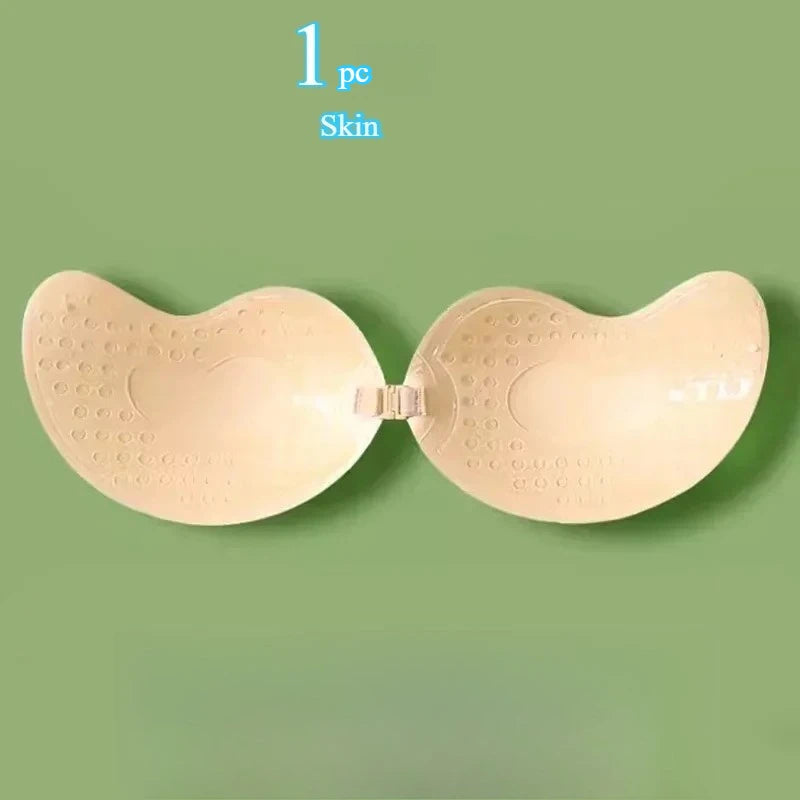 2 pairs black and skin adhesive push-up bra