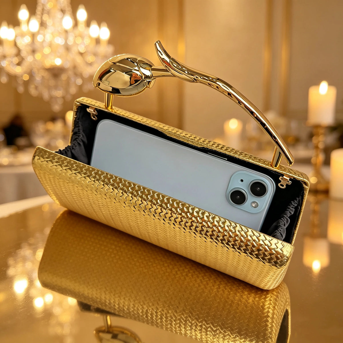 Rose Handle Evening Clutch