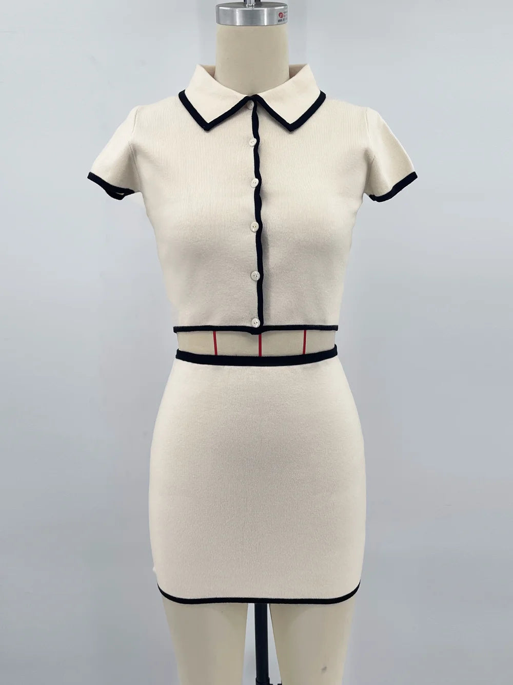 Ribbed 2-Piece Crop & Skirt Set
