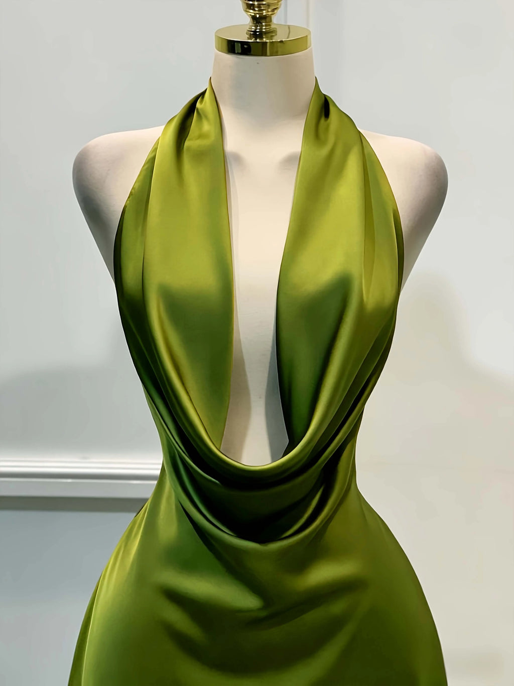 Satin Open Back Midi Dress