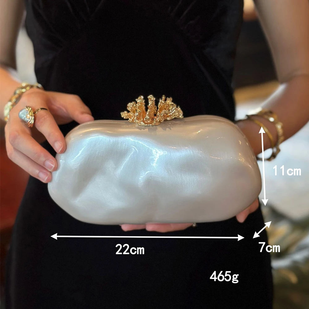 Acrylic Flower Shell Evening Bag