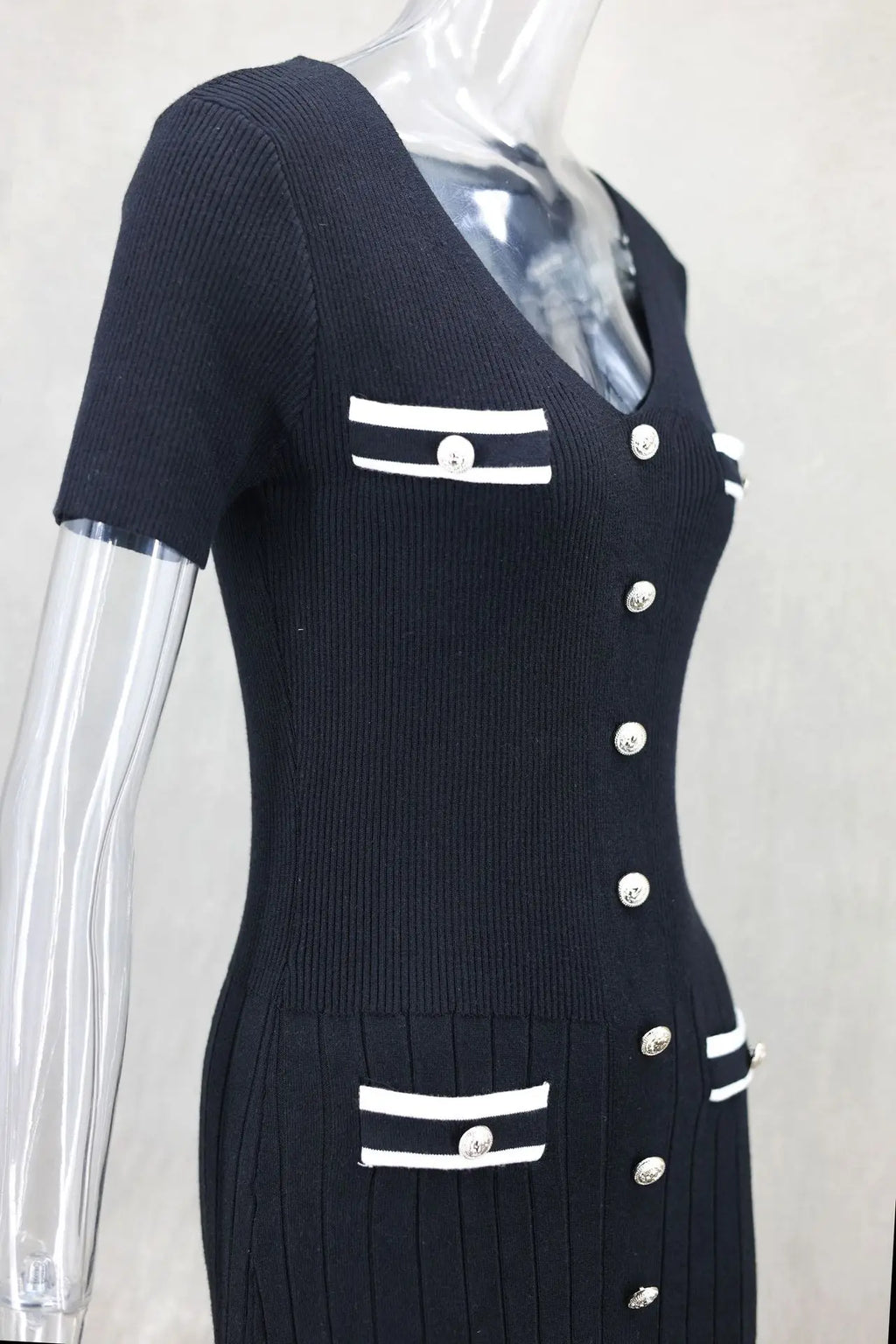 Elegant Slim Fit Knit Midi Dress
