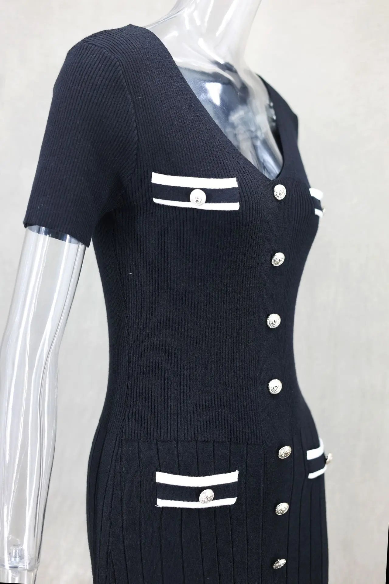 Elegant Slim Fit Knit Midi Dress