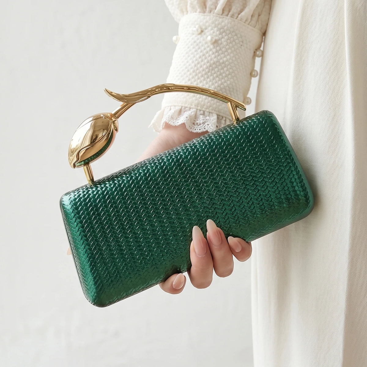 Rose Handle Evening Clutch