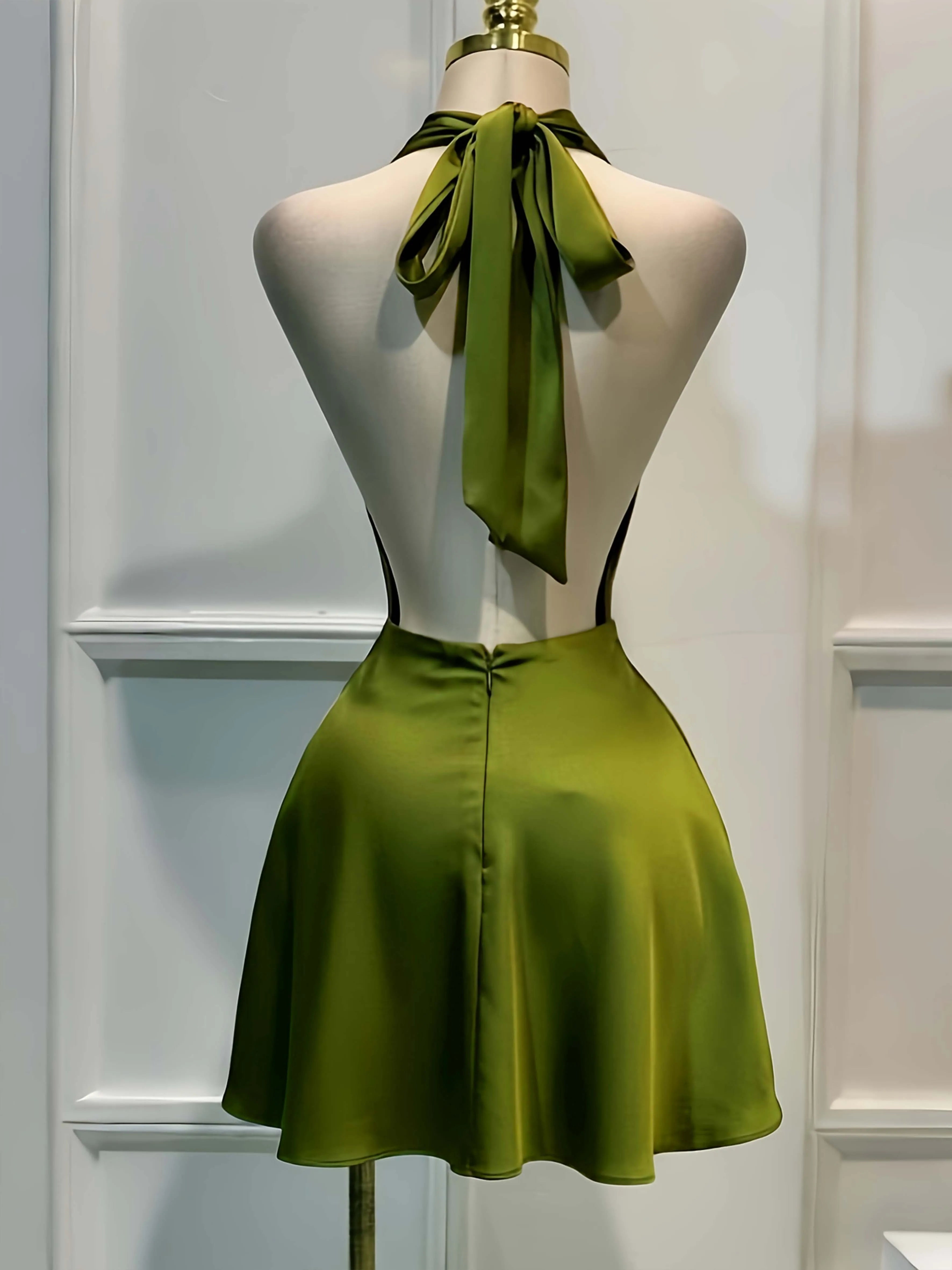 Satin Open Back Midi Dress
