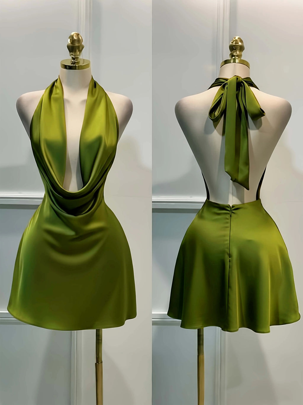 Satin Open Back Midi Dress