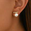 Gold Pearl Stud Earrings