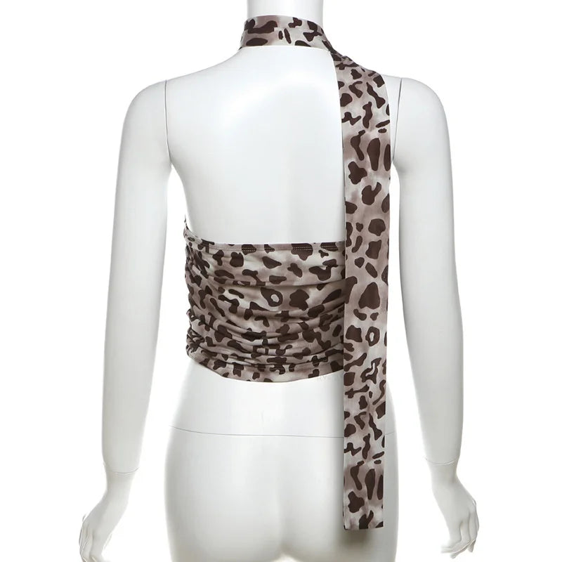 Leopard Tulle Top