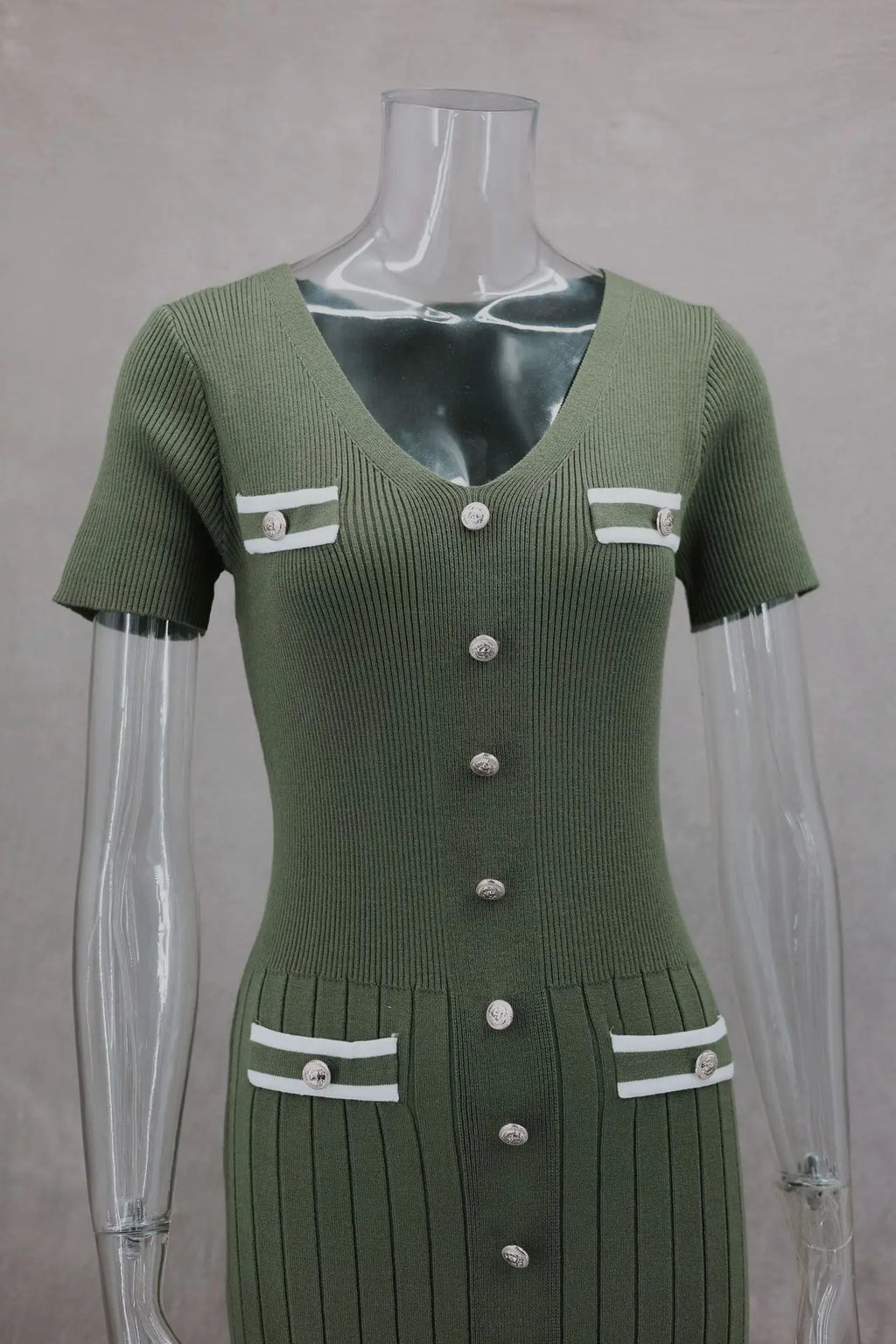 Elegant Slim Fit Knit Midi Dress