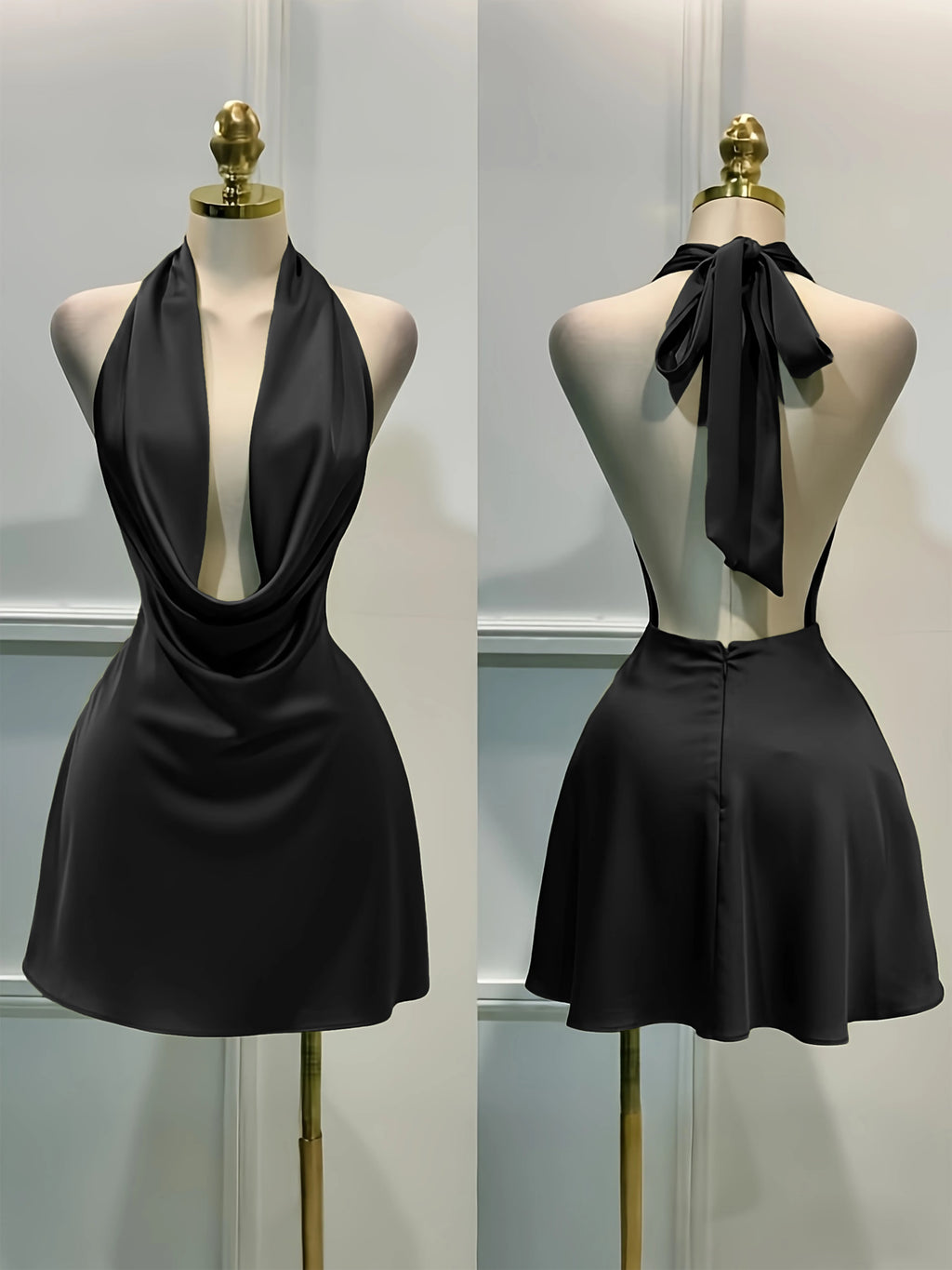 Satin Open Back Midi Dress