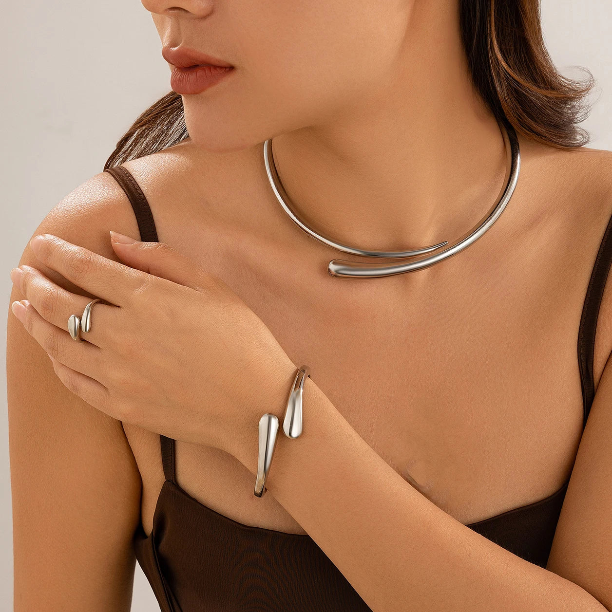 Water Drop Choker Jewelry Set
