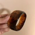 Wide Geometric Bangle Set