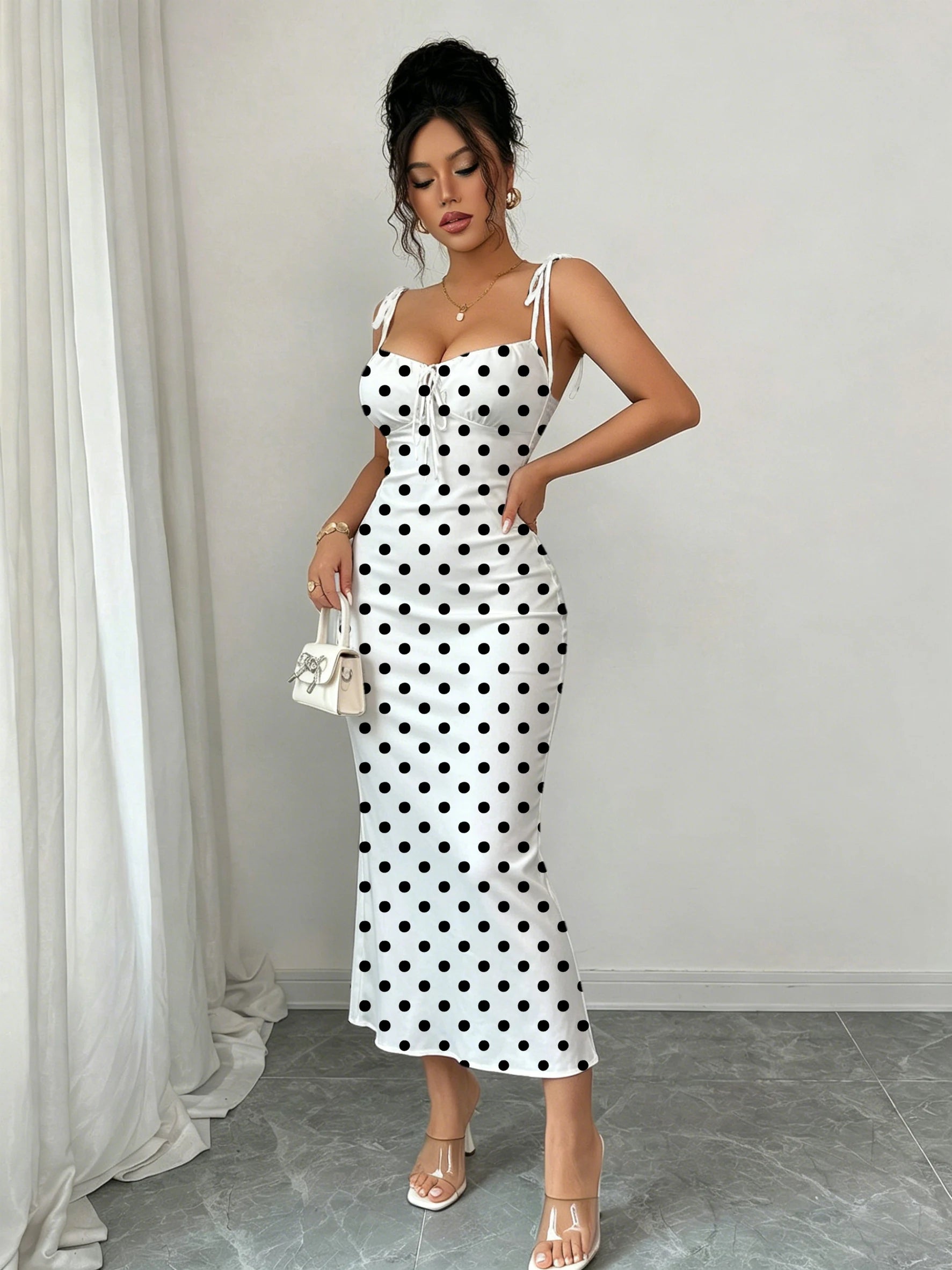 Polka Dot Fishtail Dress