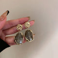 Geometric Stone Drop Earrings
