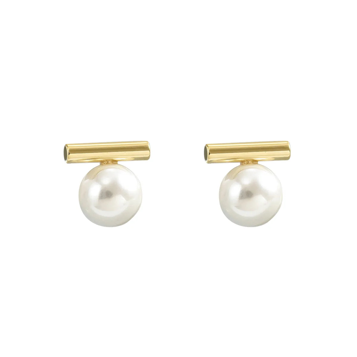 Gold Pearl Stud Earrings