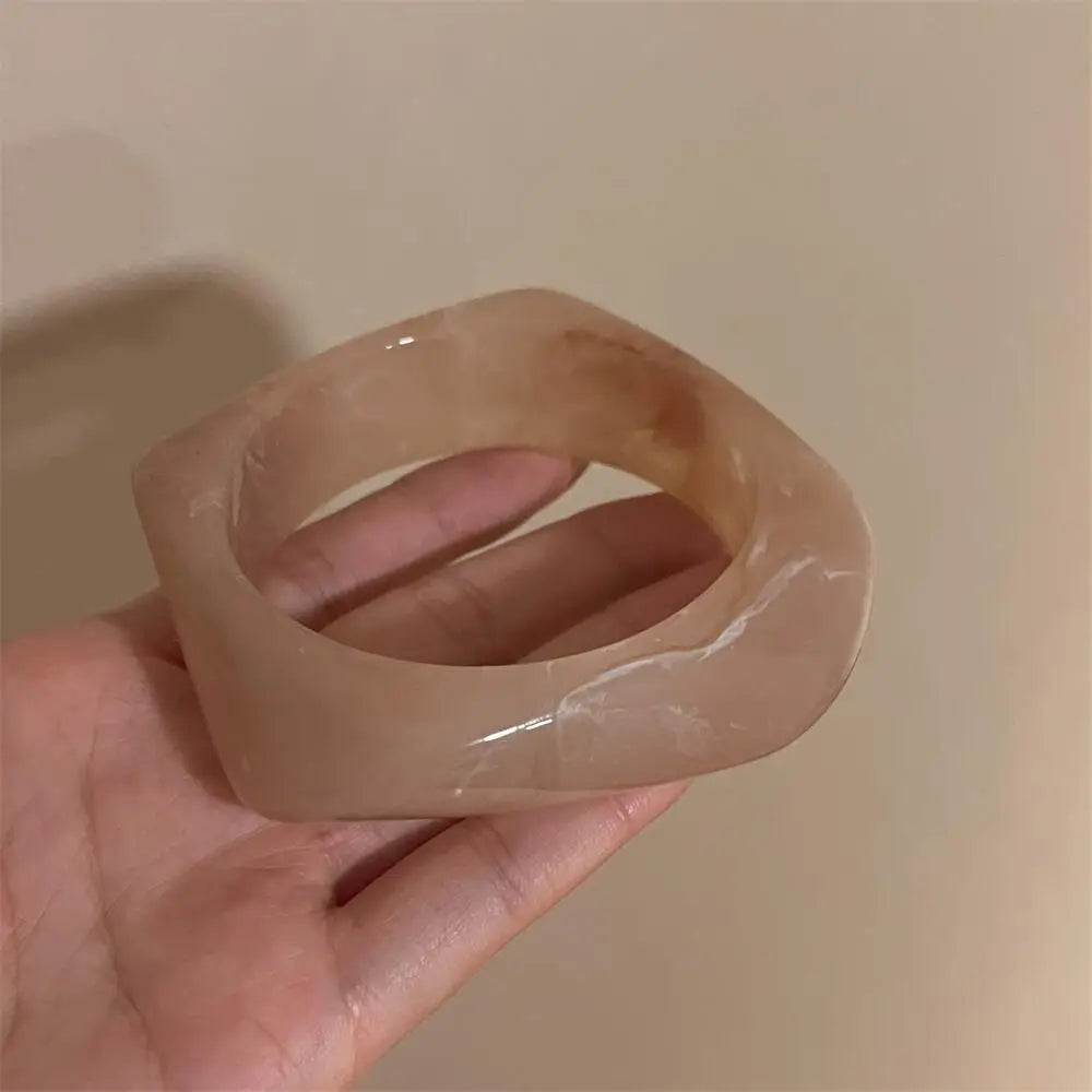 Wide Geometric Bangle Set