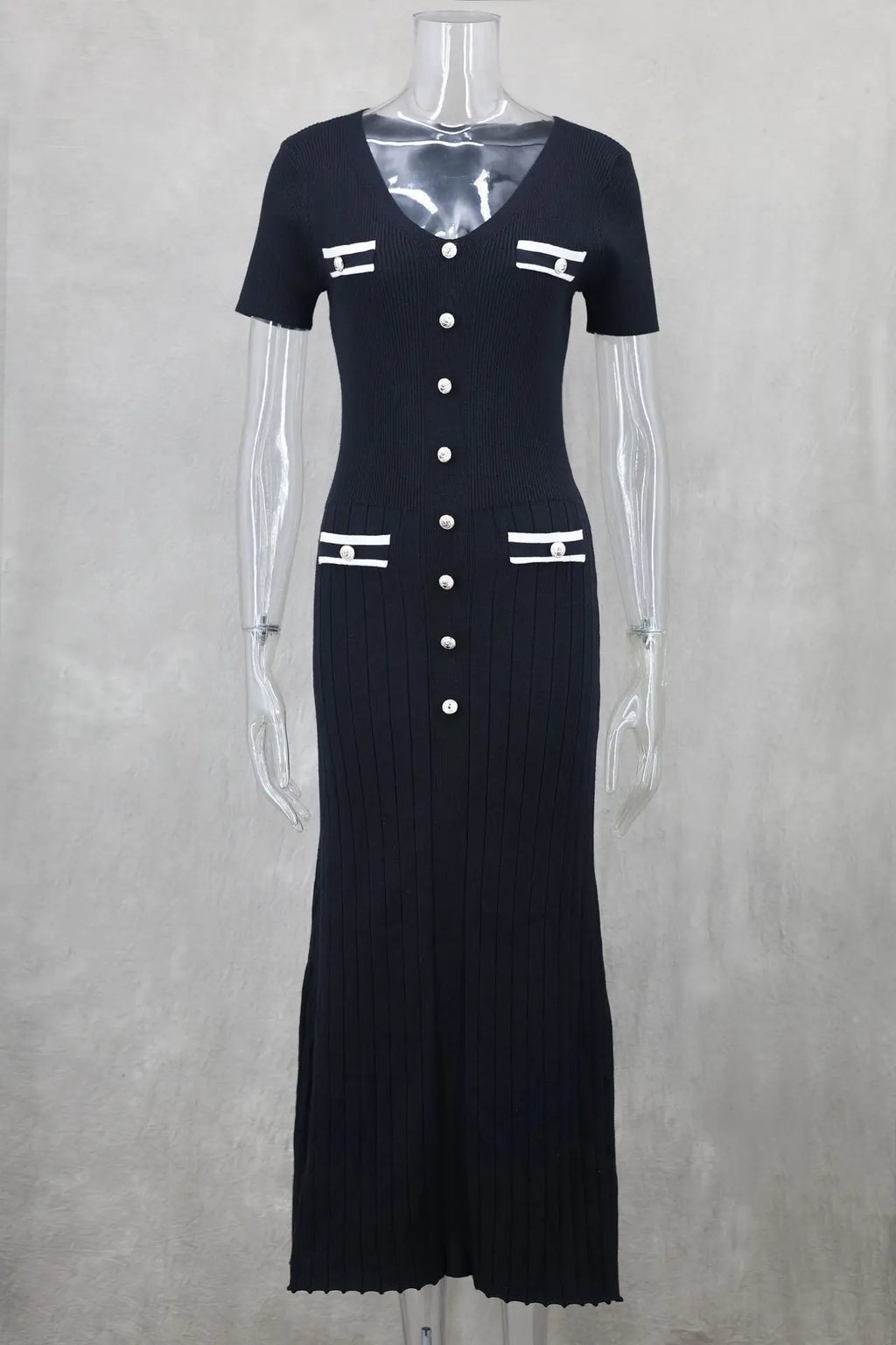 Elegant Slim Fit Knit Midi Dress