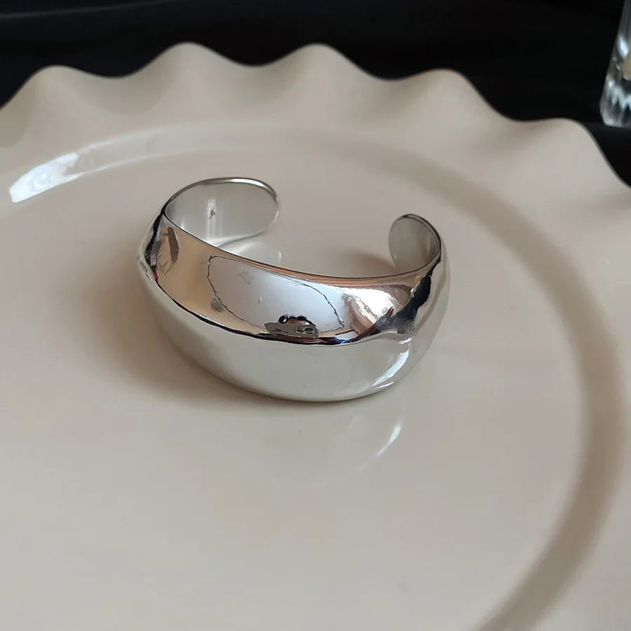 Irregular Geometric Open Twist Bangle