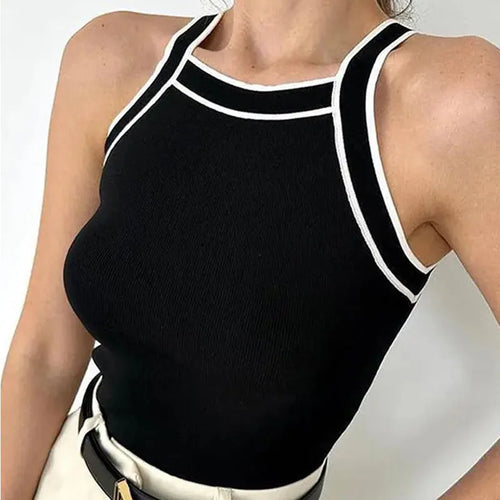 Black Knit Crop Tank
