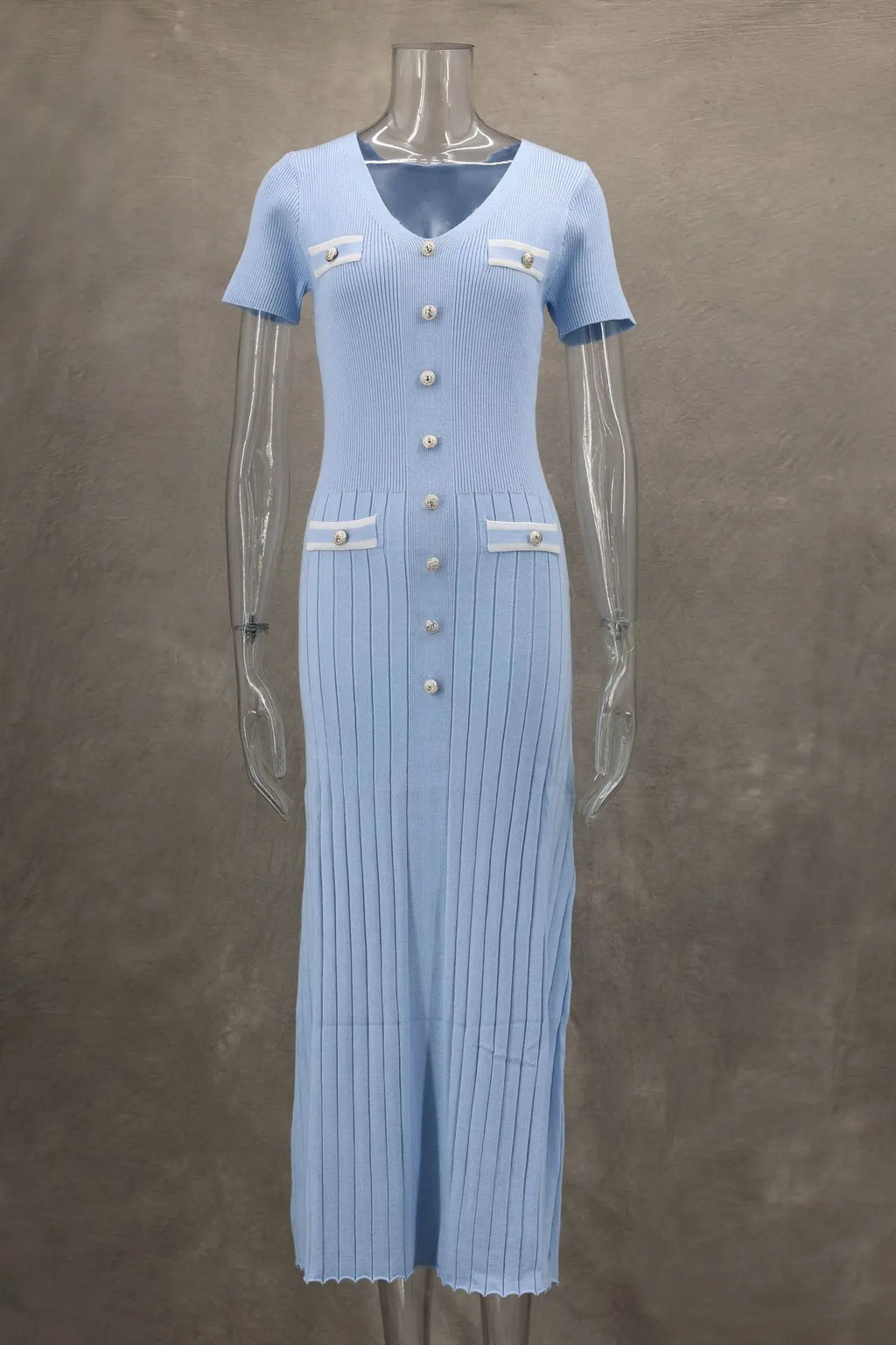 Elegant Slim Fit Knit Midi Dress
