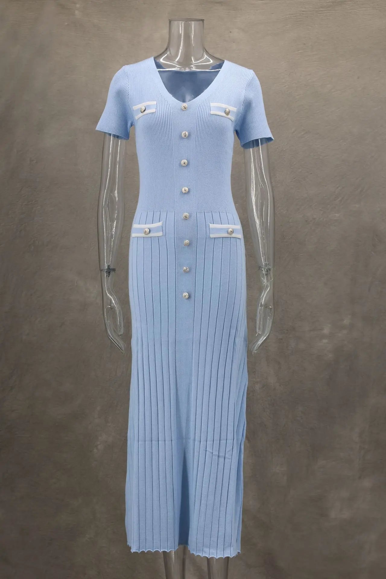 Elegant Slim Fit Knit Midi Dress