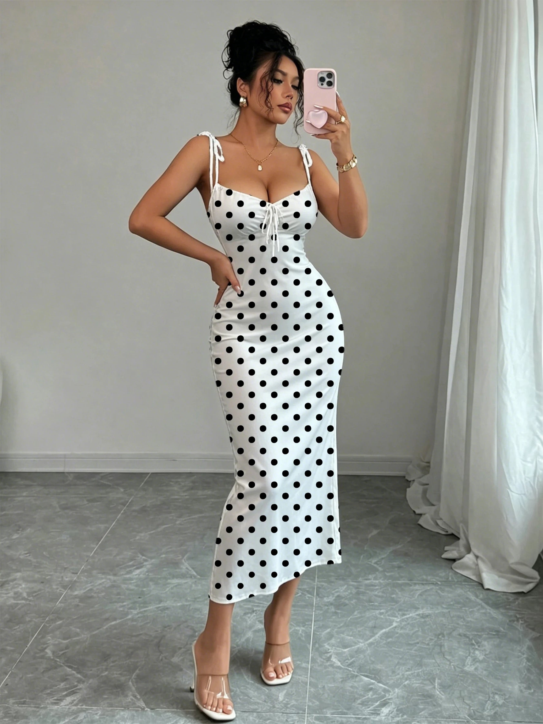 Polka Dot Fishtail Dress